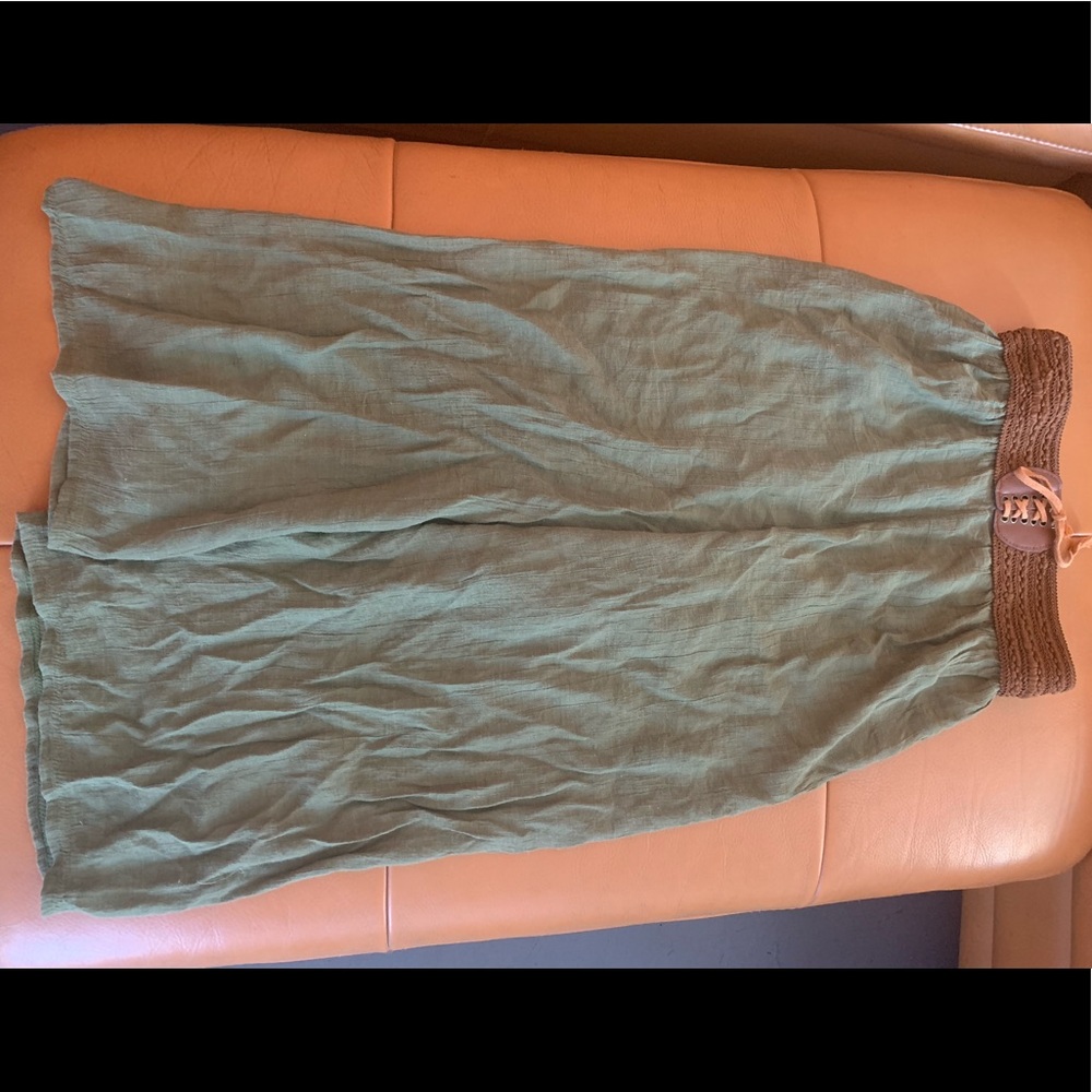 Light cotton pants with braided belt